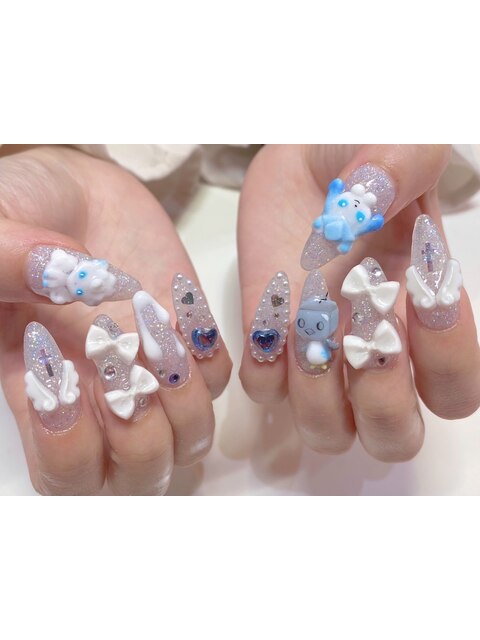 現品}量産型 地雷 平成女児 3Dネイルパーツ 茶色