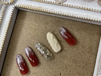 エヌ ネイル(N NAIL)/雪降るニットネイル