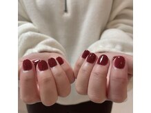 エーレネイル 梅田 中崎町(ehre nail)/ボルドーショートネイル