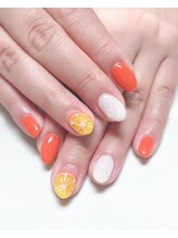 ネイルサロン マハロ 横浜四季の森フォレオ店(Nail Salon Mahalo)/ぷっくりオレンジネイル