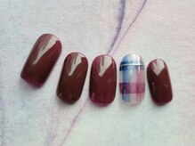 ミーム(meme)/ボルドー×チェック柄