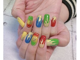 カラフルファイヤーネイル