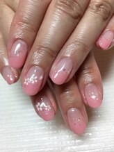 ネイルサロンふわり/ナナメカラグラ+桜シール