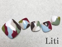 リティ(Liti)/No.86 FootArt 迷彩柄ネイル