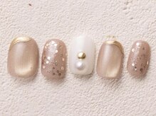 アイネイルズ 渋谷店(I nails)/淡色マグネットラメ