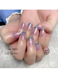 オーロラ×フレンチネイル