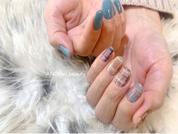 アンドネイル ビューティー(AND nail,beauty)/夏ネイル/アシンメトリーネイル