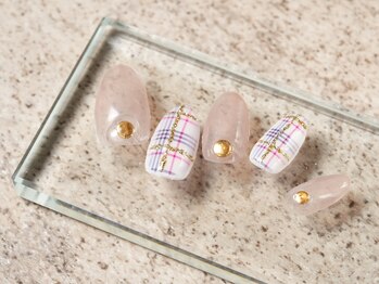 チェック柄プリントネイル