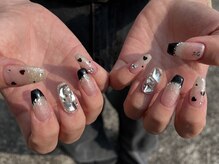 サクノネイル(SAKUNONAIL)/ブラックフレンチネイル