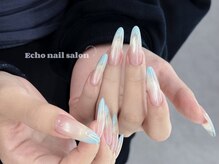 透明感水色ネイル