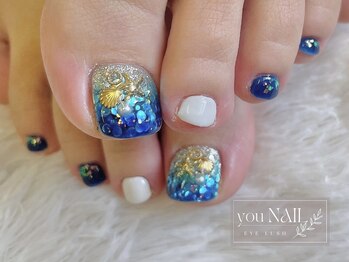 ユーネイル(you NAIL)の写真/夏映えフットネイル♪マグネット・定額アート・角質ケア（2200円）もセットで足元まで美しく