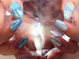 ブルー×ユニコーンネイル