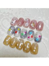 ミスズーネイル(misuzoo.nail)/お花　ラメ　ハート