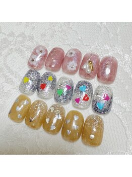 お花 ラメ ハート