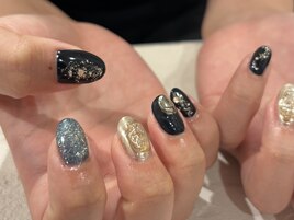 ネイビーニュアンスネイル