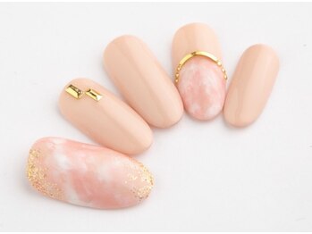 エムスラッシュ ネイル たまプラーザ(M.SLASH)/ナチュラルマーブルネイル