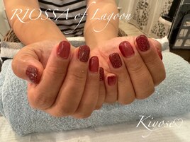 ワンカラー×フラッシュネイル
