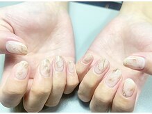 プロモート 岡山城下店(Promote)/大理石×ミラーネイル【岡山】