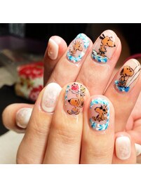 キャラクター　手書きアート　痛