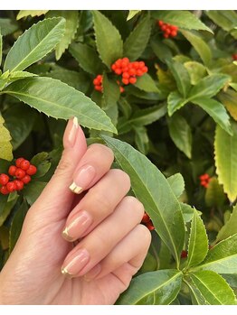 ユージューネイルルーム(UJU nail room)/ゴールドミラーフレンチ