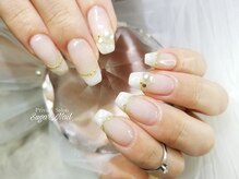 シュガーネイル(sugar nail)/ホワイトマーブルフレンチ