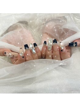 リンドネイル バイ モカ アンド ララ(Lind nail by moca and LaLa)/黒ネイル