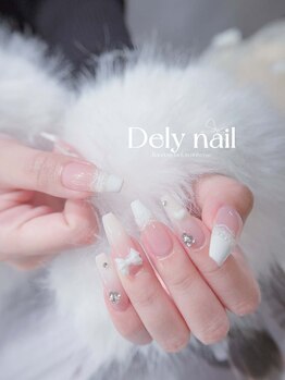 デリーネイル(Dely_nail)/ガーリーフレンチ×レースネイル