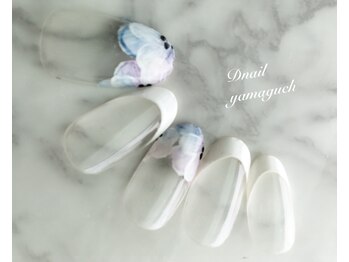 ディーネイル(Dnail)/フレンチと花フレンチ