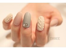 スリー 自由が丘(THREE)/冬パステルのニットネイル
