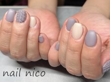 ネイルニコ(nail nico)/絶妙グレーのニットネイル