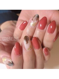 ブラウン系ニュアンスアート