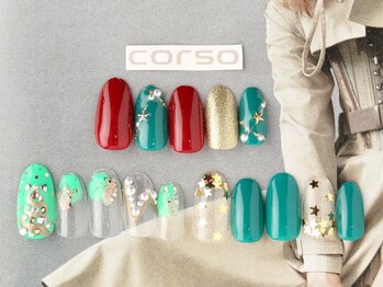 コルソケーツー 梅田茶屋町(corso k-two)/クリスマスネイル☆4本アート