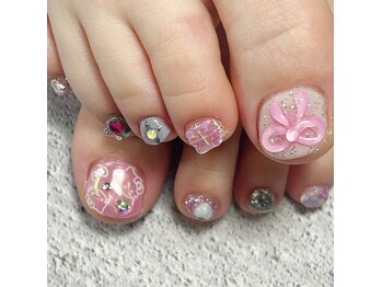 リボンフットネイル