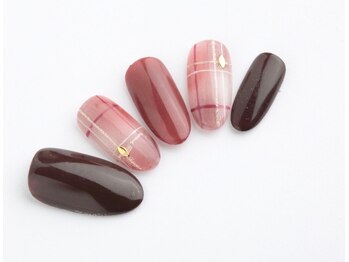 エムスラッシュ ネイル たまプラーザ(M.SLASH)/チェック柄ネイル