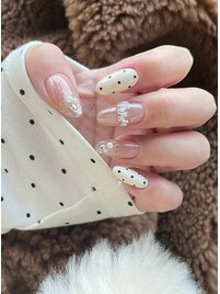 ドット、ラメ、パーツ