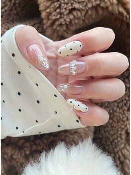 ドット、ラメ、パーツ