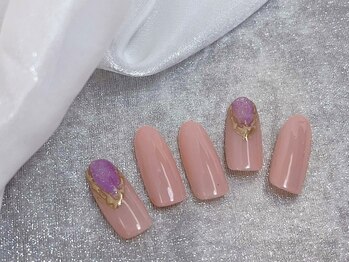 プティ アイビューティ 京橋店(peTiT eyebeauty)/春ネイル ピンク シンプル