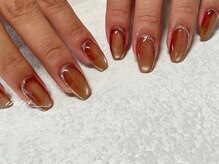 ネイルサロン イントゥ(into_)/マグネット　ブラウン　シンプル