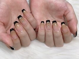 ブラックフレンチネイル☆