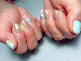 定額和フラワーネイル