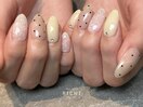 レース×ドット×バターイエロー
