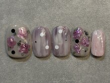 カラネイル 南森町店(calla nail)/紫陽花　お花　ニュアンス　