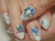 アールローズ(R-rose)/青×白クリスマスネイル￥16200