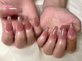 長さだし　ワンカラー　ネイル