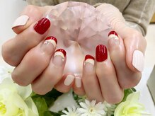 プルミエ ネイル(Premier Nail)/ダブル変形フレンチ☆ボルドー