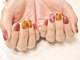 べっこうと薔薇のアート
