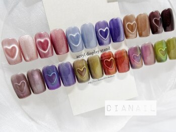 ディア ネイル 中野(Dia nail)の写真/【初回オフ無料★大人気ハートマグネットワンカラー¥7500】SNSでも話題の可愛いデザイン♪何度でも同価格！