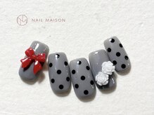 ネイルメゾン 梅田(NAIL MAISON)/グレーリボン