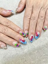 ネイルサロンファストネイルプラス 新宿店(FAST NAIL PLUS)/夏ネイル2021【朝顔ネイル】