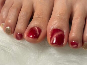 レイネイル(Ray nail)/冬のボルドーネイル